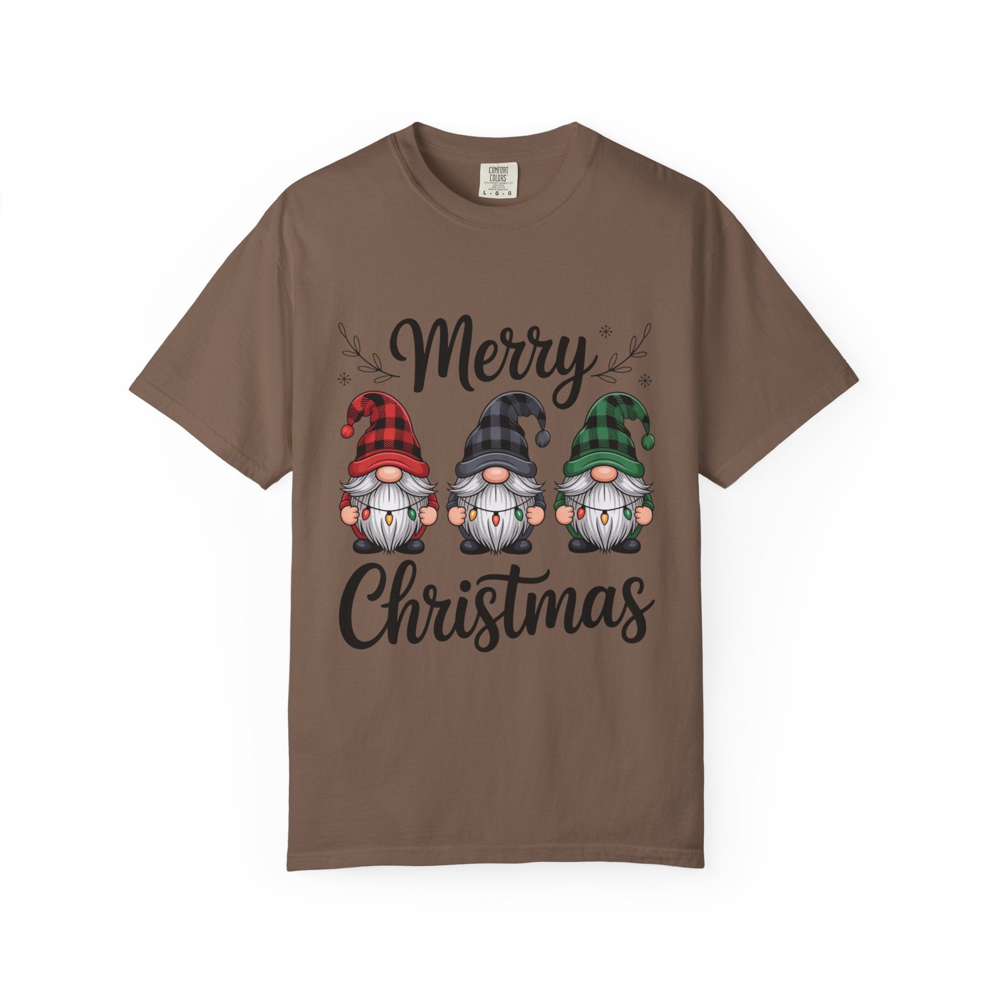 Merry Christmas Trio Gnomes T-shirt | Buffalo Plaid Hats, Holiday Tee
