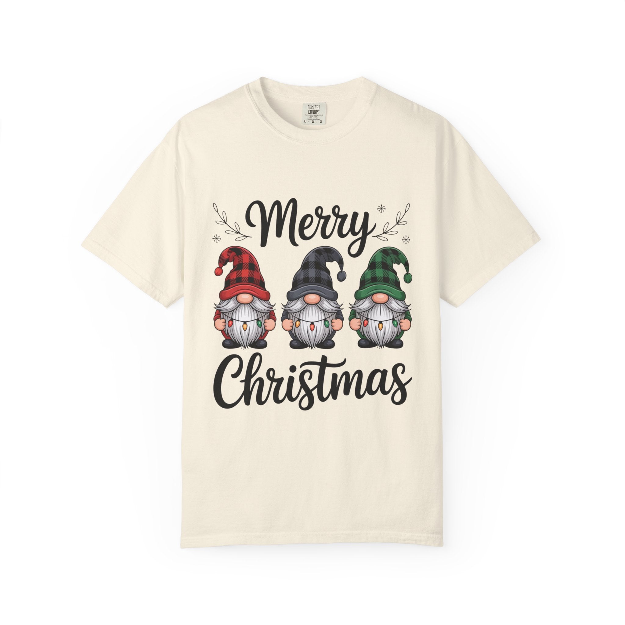 Merry Christmas Trio Gnomes T-shirt | Buffalo Plaid Hats, Holiday Tee