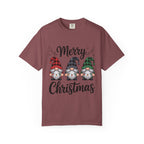 Merry Christmas Trio Gnomes T-shirt | Buffalo Plaid Hats, Holiday Tee