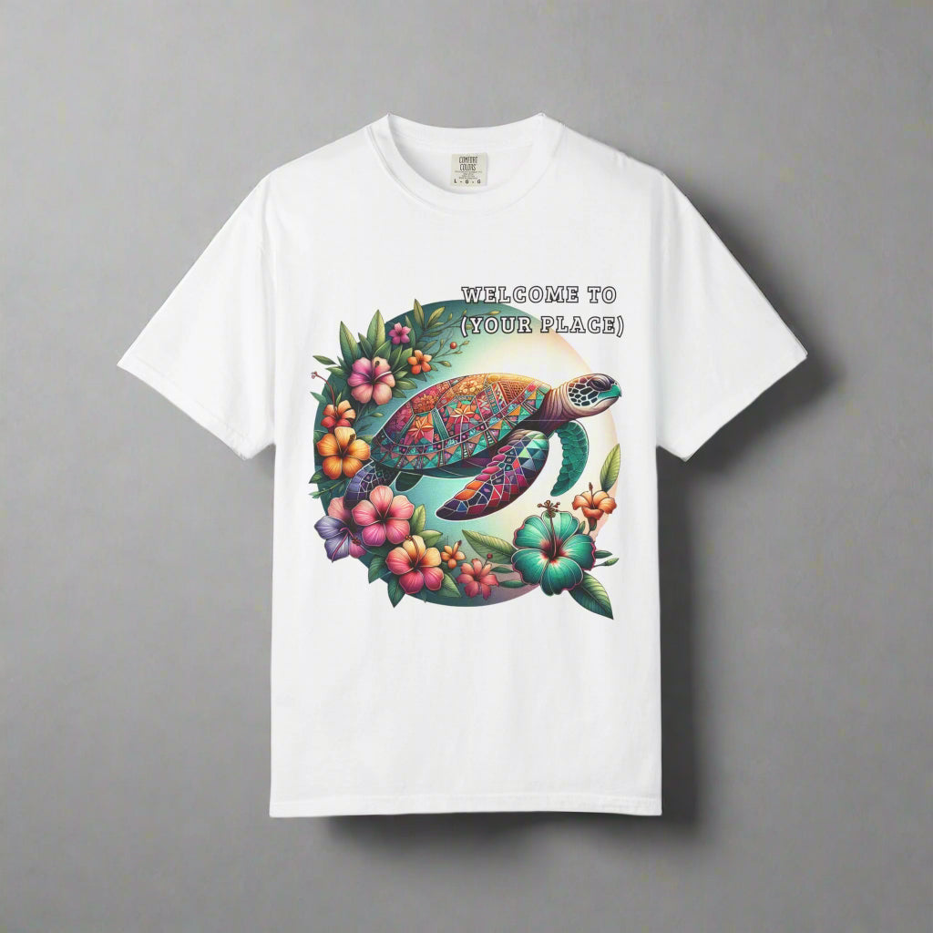 WELCOME TO (Your Place)” Custom Tropical Turtle