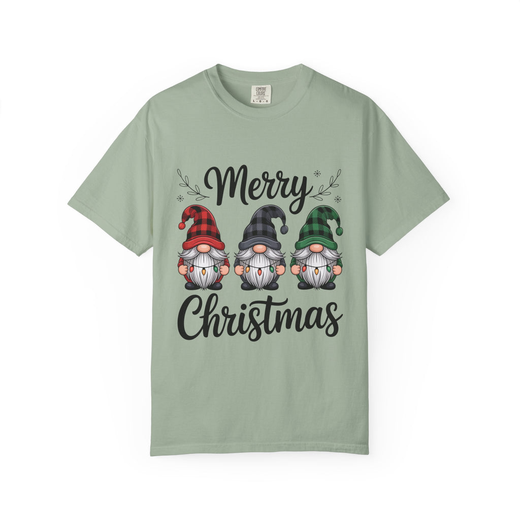 Merry Christmas Trio Gnomes T-shirt | Buffalo Plaid Hats, Holiday Tee