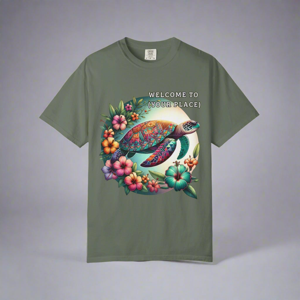 WELCOME TO (Your Place)” Custom Tropical Turtle