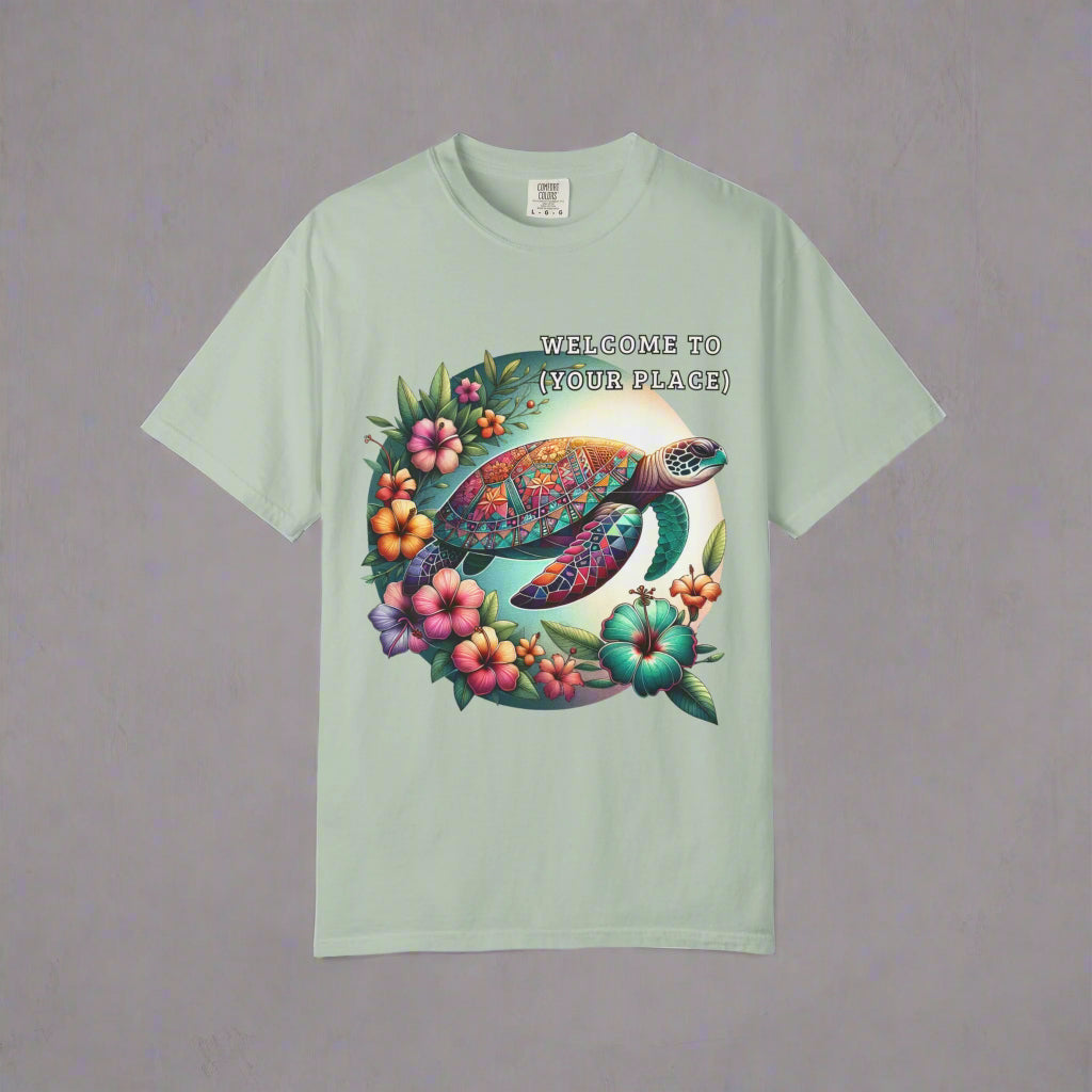 WELCOME TO (Your Place)” Custom Tropical Turtle