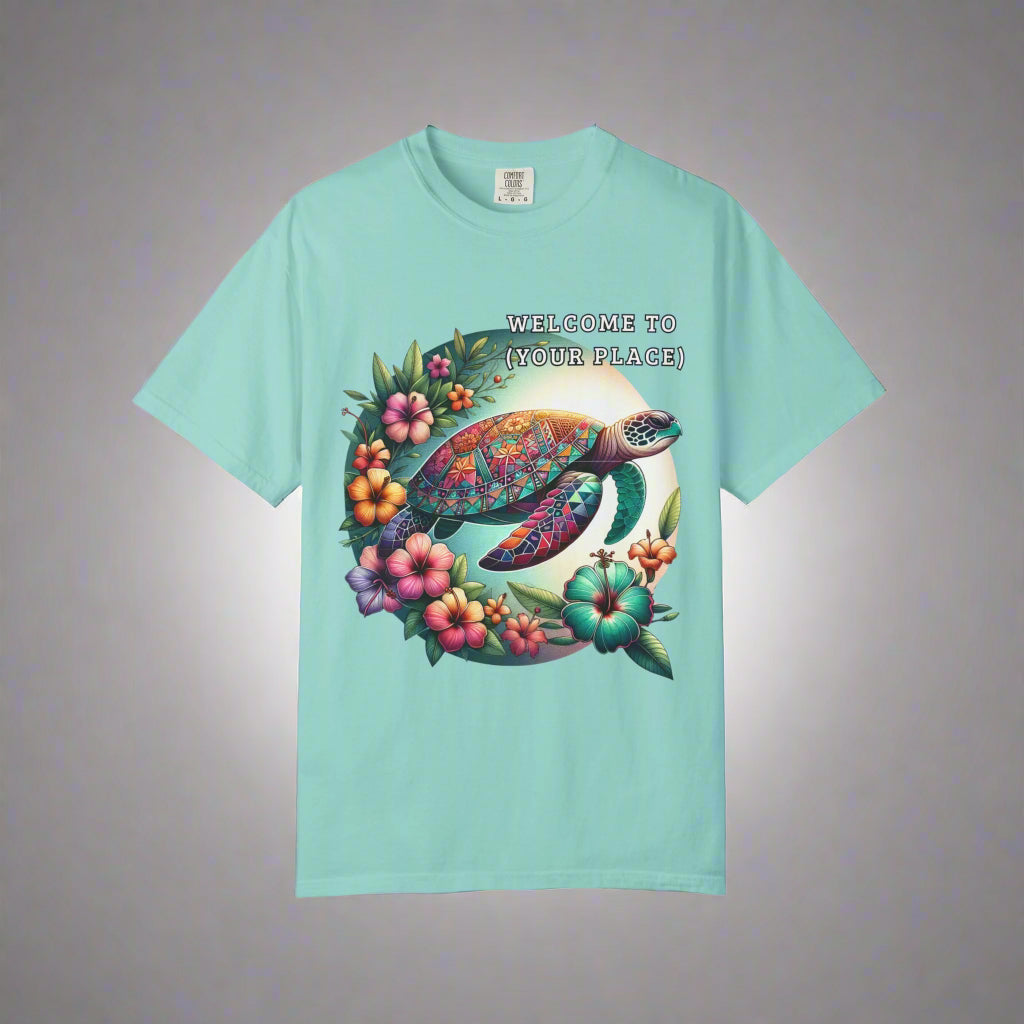 WELCOME TO (Your Place)” Custom Tropical Turtle