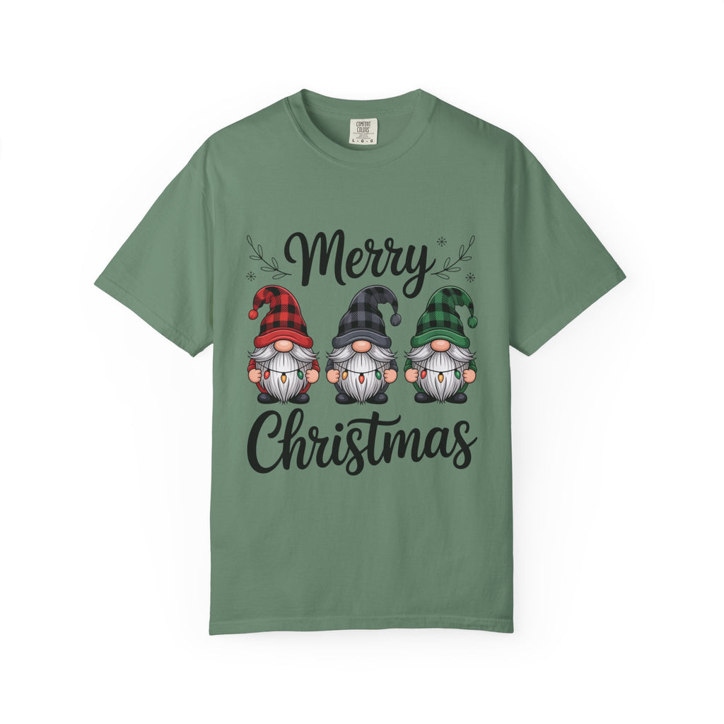 Merry Christmas Trio Gnomes T-shirt | Buffalo Plaid Hats, Holiday Tee
