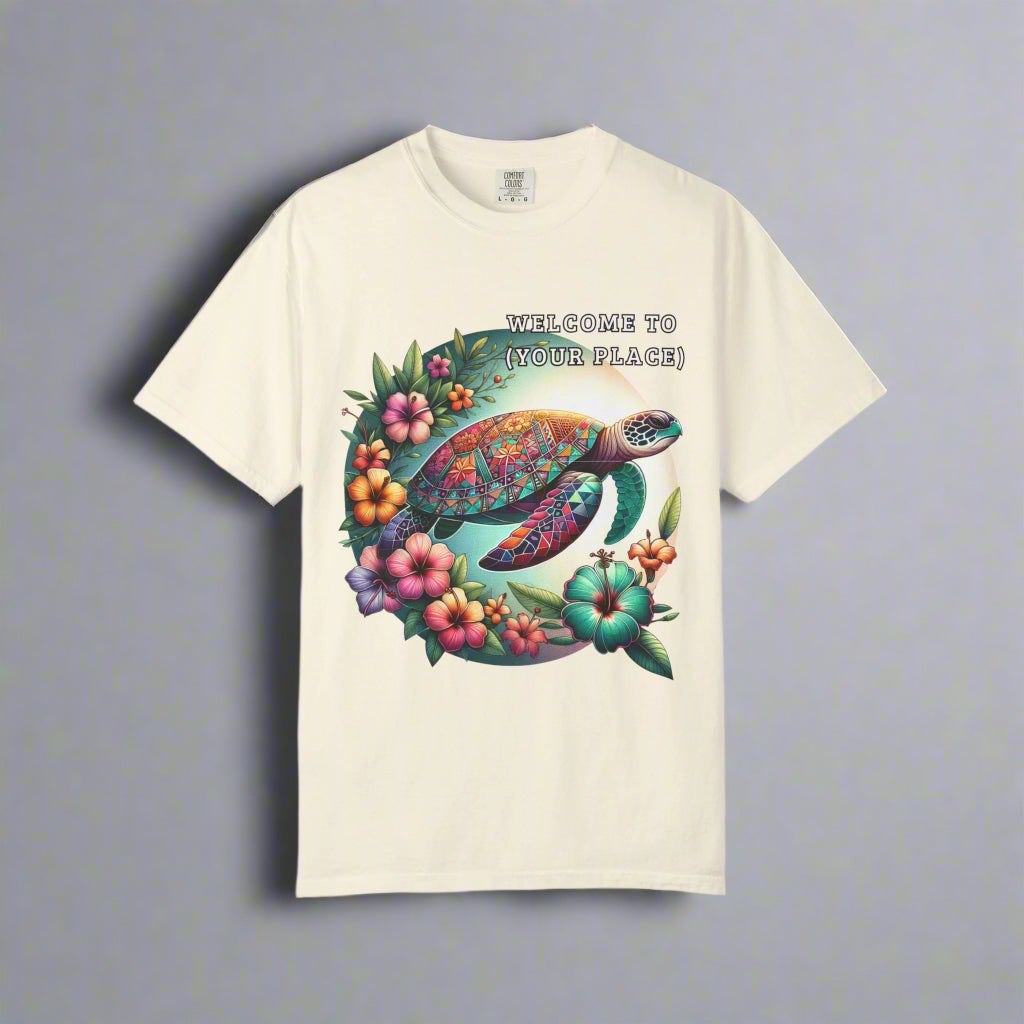 WELCOME TO (Your Place)” Custom Tropical Turtle