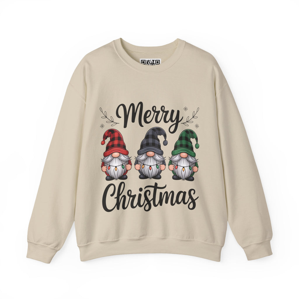 Merry Christmas Gnomes Sweatshirt | Holiday Gnome Trio Crewneck