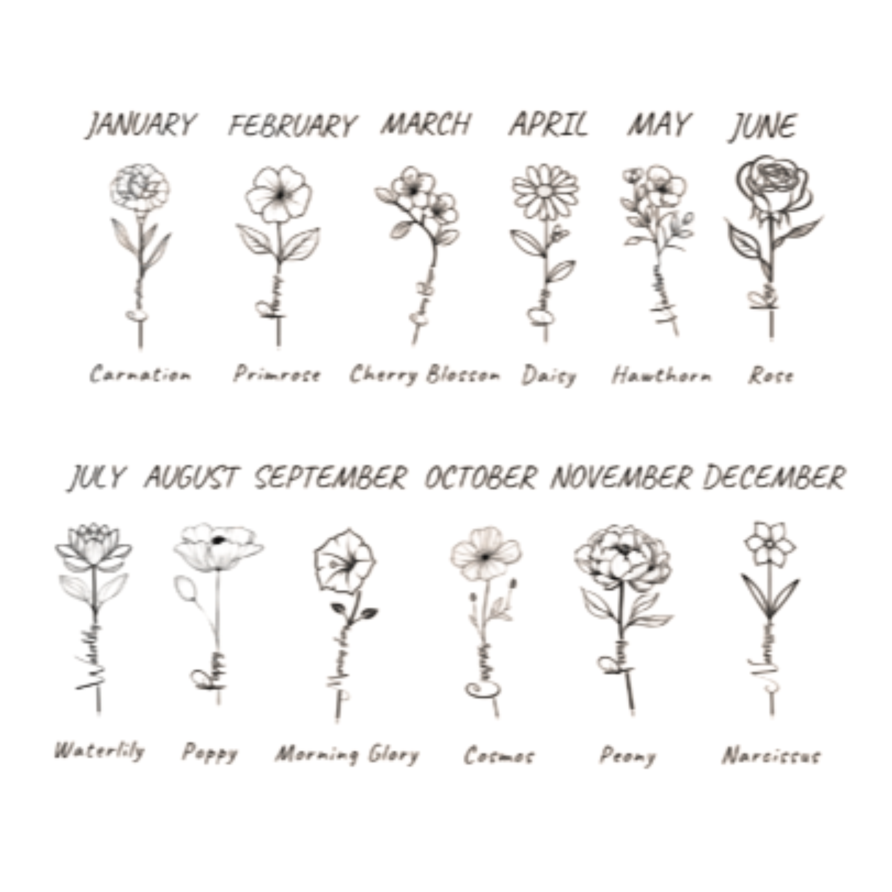 Custom Birth Month Flower