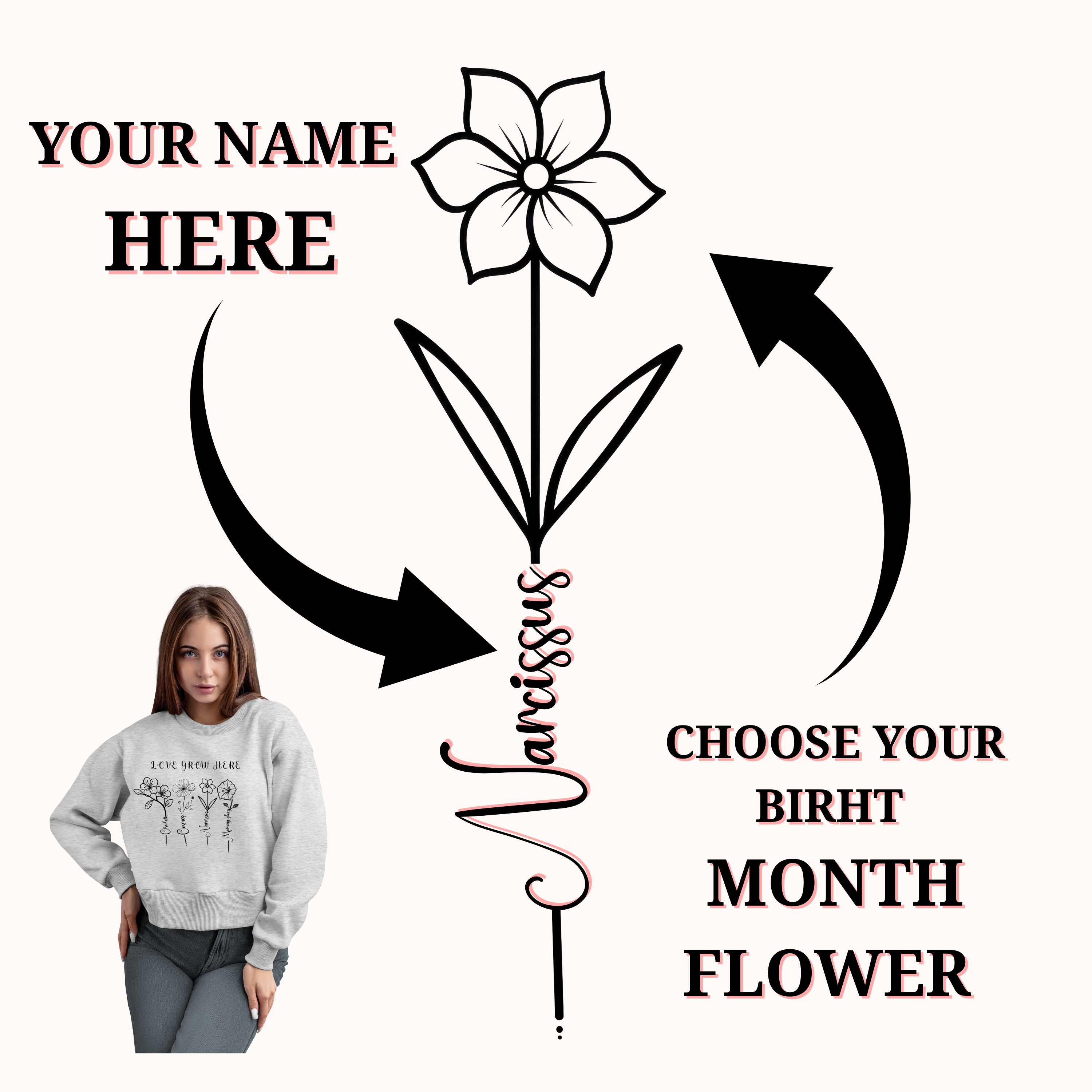 Custom Birth Month Flower