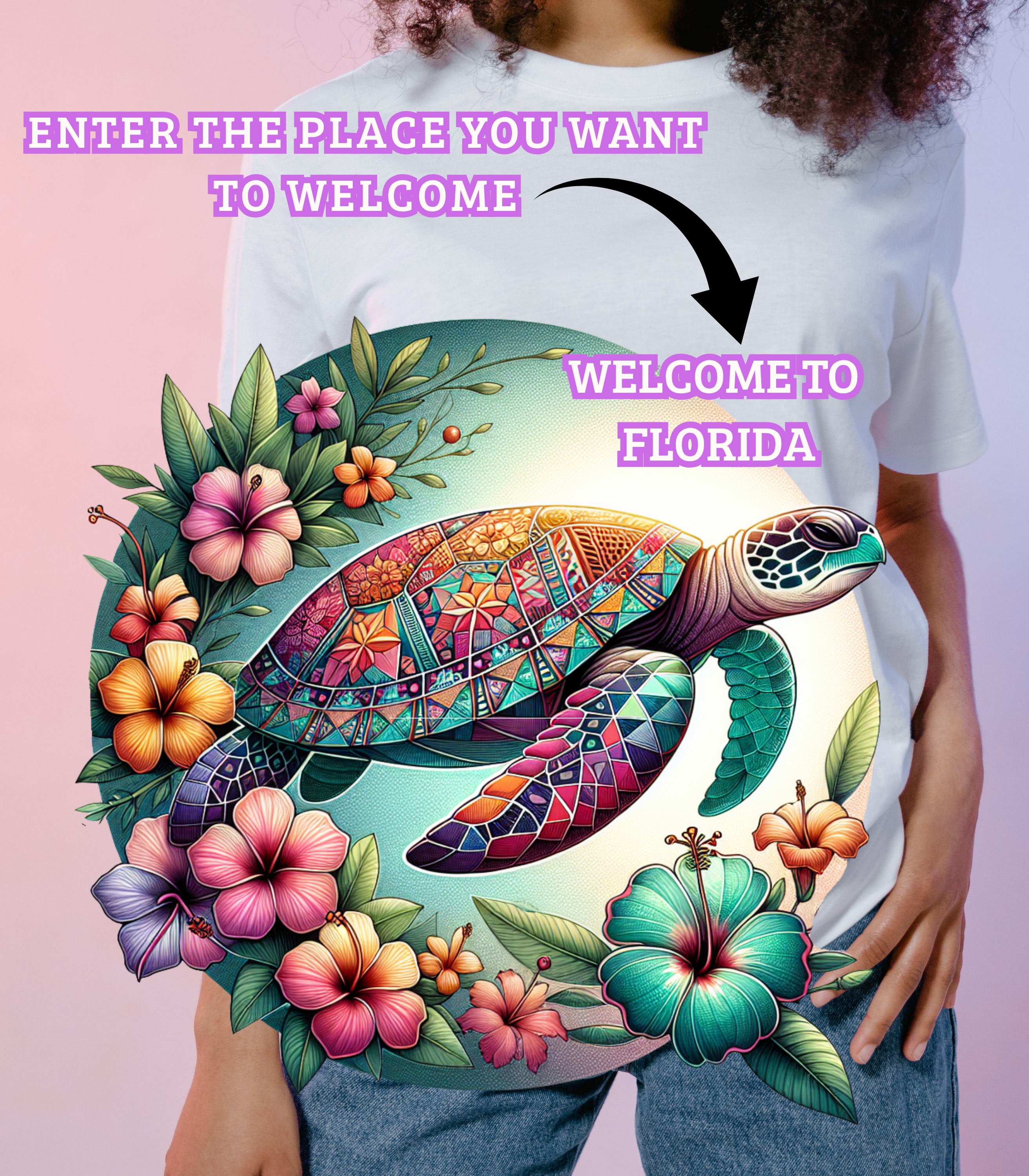 WELCOME TO (Your Place)” Custom Tropical Turtle