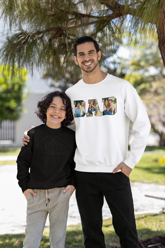 Custom Sweatshirt with Family Pictures Inside the Letters