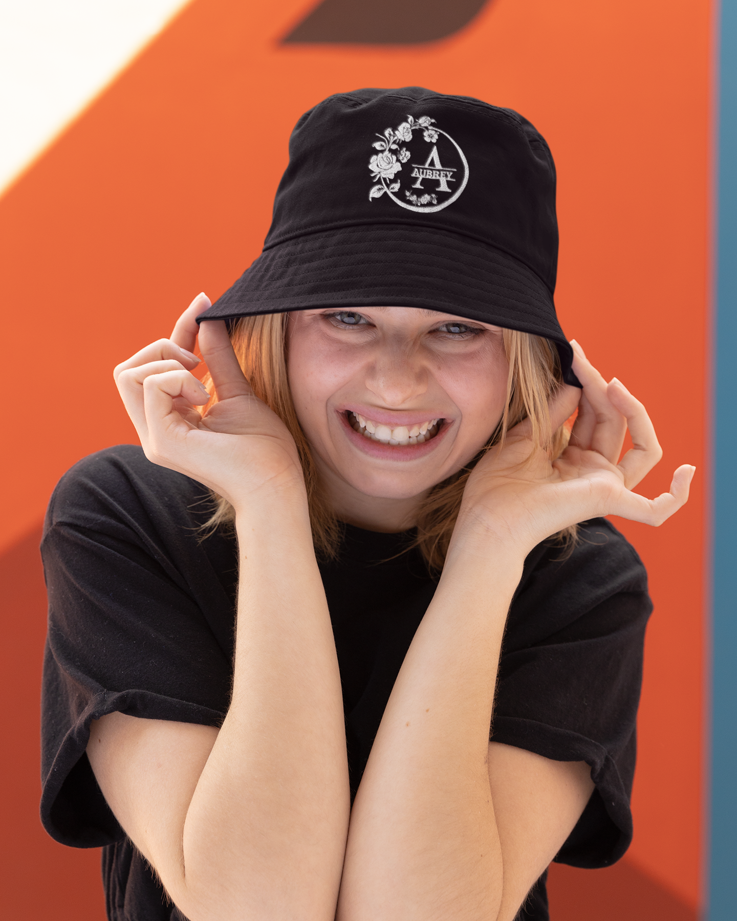 Embroidered Custom Florar Name Bucket Hat 1004