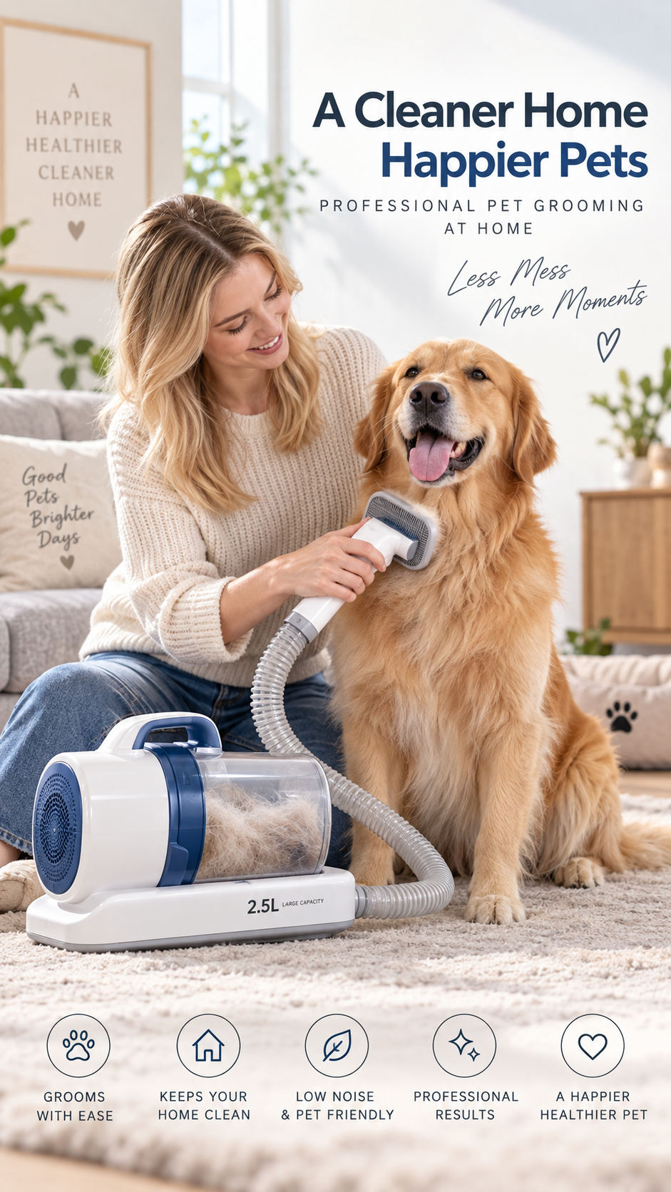 A Cleaner Home, Happier Pets — Starjack Paws grooming vacuum kit